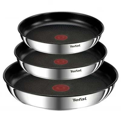 Tefal Ingenio Emotion Induktions-Kochgeschirr, 4-teilig, Edelstahl, stapelbar, Antihaftbeschichtung, Induktion, L8974S45