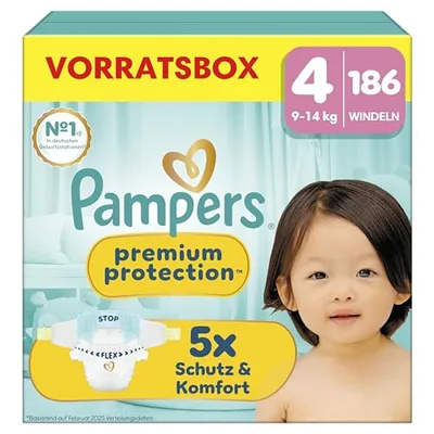 Pampers Premium Protection rozmiar 4, 186 pieluszek, 9-14 kg