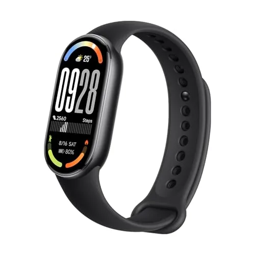 Xiaomi Smart Band 10 Fitness Tracker, wyświetlacz AMOLED 4.4 cm, 21-dniowa żywotność baterii, 150+ trybów sportowych, monitorowanie tętna i snu, elektroniczny kompas, wodoodporność 5 ATM, 2-letnia