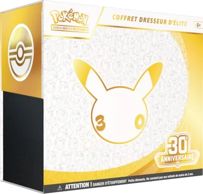 Pokémon : Pokémon TCG Elite Trainer-Box zum 30. Geburtstag (1 voll illustrierte Promokarte, 9 Booster-Packs und Premium-Spielzubehör)