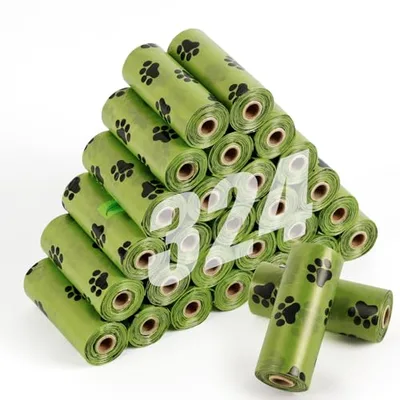 324 PCSB/27 Bolsas para Excrementos de Perro, Verde Bolsas para Caca, Bolsas para Mascotas Excrementos Extragruesas, Portátil Poop Bags con Tiene Fragancia, para Exteriores y Caminar.