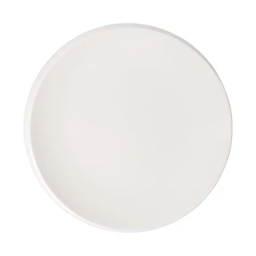 Villeroy & Boch 10-4264-2640 NewMoon Assiette à petit-déjeuner, assiette moderne pour petit-déjeuner, Brunch, gâteau ou dessert en porcelaine de qualité Passe au lave-vaisselle Blanc 24 cm