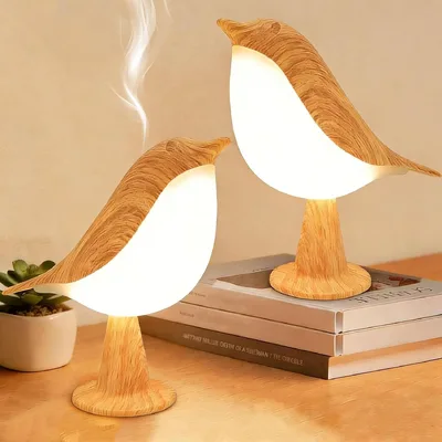Haotao Lampka nocna, 2 szt., bezprzewodowa, dotykowa, ściemniana, z pilotem zdalnego sterowania, ładowana przez USB, lampka stołowa LED, lampka nocna dla dzieci, ciepła biel i zimna, dekoracja 2 w 1