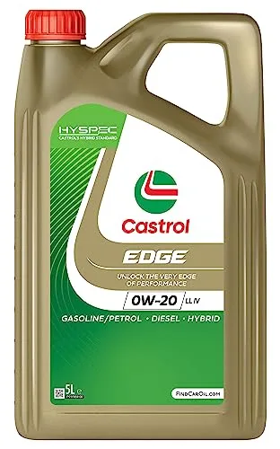 CASTROL Huile moteur EDGE 0W-20 Huile entièrement synthétique huile ACEA C5 ACEA C6 LL IV 5 L Compatible avec VW Golf 7 3/5 portes 5G1, BQ1, BE1, BE2 Polo V 3/5 portes 6R1, 6C1, BMW 1 5 portes F20