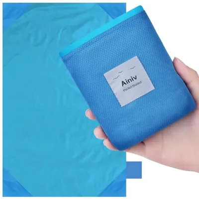 Ainiv Blue Manta Mini Bolsillo de Picnic Mini Manta de pícnic Ultraligera