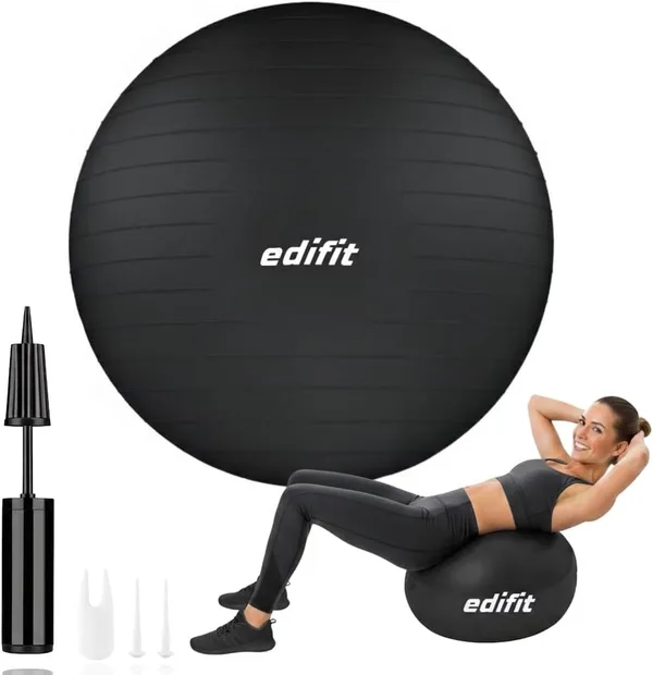 EDIFIT, Gymnastikball, 55, 65 und 75, Pezziball, Einschließlich Inflator, Pilates Ball, Sitzball, Pilates, Yoga Ball, Gymnastik
