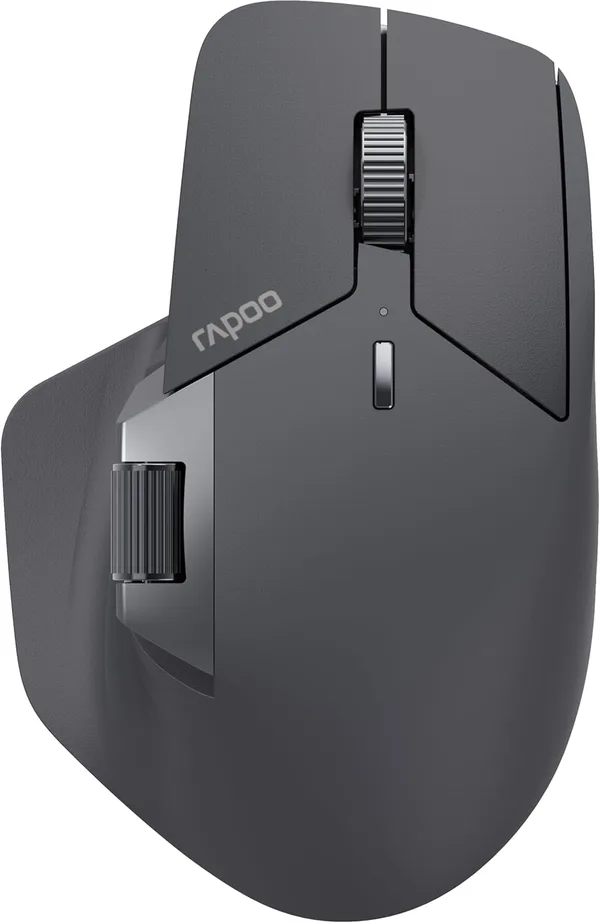 Rapoo MT760L mysz bezprzewodowa 4000 DPI, przyjazny dla środowiska, akumulator do ponownego ładowania, ergonomiczny, PC i Mac, szaro-czarna