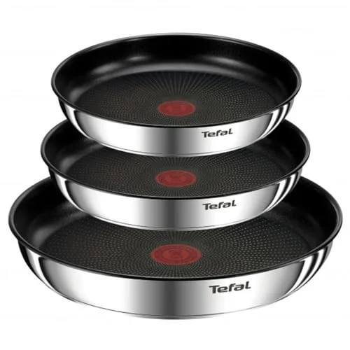 Tefal Ingenio Emotion Induktions-Kochgeschirr, 4-teilig, Edelstahl, stapelbar, Antihaftbeschichtung, Induktion, L8974S45