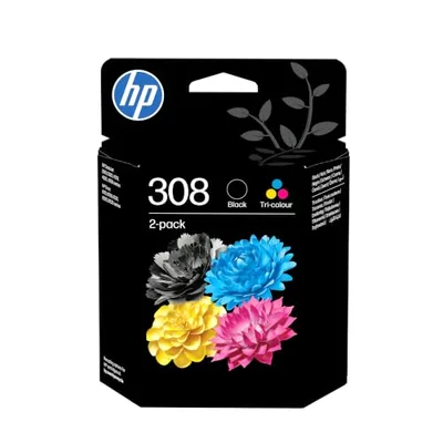 HP 308 2-Pack Tri-color/Black Original Combo ink cartridge