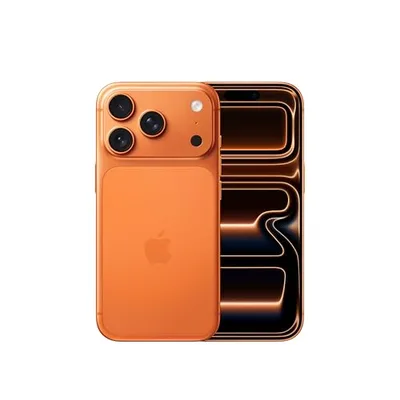 Apple iPhone 17 Pro 512 GB: Wyświetlacz 6,3 cala z technologią ProMotion do 120 Hz, czip A19 Pro, przełomowa wydajność baterii, system pro aparatów Fusion; Kosmiczny pomarańcz