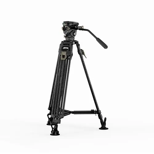 Tilta CT08A Cine Fluidkopf mit 2-stufigen One-Touch-Stativbeinen aus Kohlefaser, 75 mm, Space Grey (8 kg)