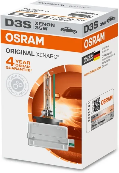 Osram XENARC ORIGINAL D3S HID Xenon-Brenner, Entladungslampe, Erstausrüsterqualität OEM, 66340HBI, Faltschachtel (1 Stück), Weiß