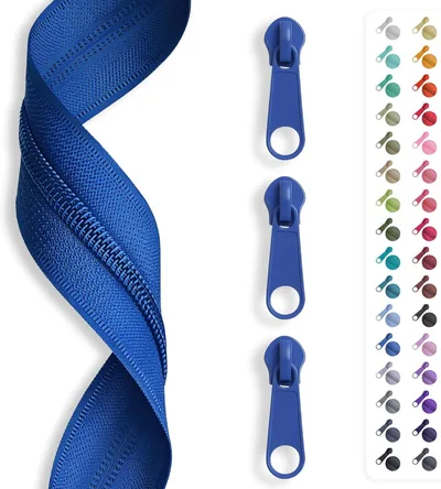 Slantastoffe – Cremallera (5 m, Espiral 3 mm + 15 Deslizante/Zipper 32 Colores, Metro