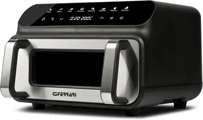 G3 Ferrari G10181 Friggisano BBQ Freidora de aire, Horno Barbocoa Smokeless, 200 W, Doble resistencia, 10 Litros XXL, Accesorios incluidos, Temporizador 60 min,