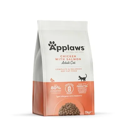 Applaws Katzentrockenfutter Adult, Huhn mit extra Lachs, getreidefrei und komplett 7,5 kg (1 Packung)