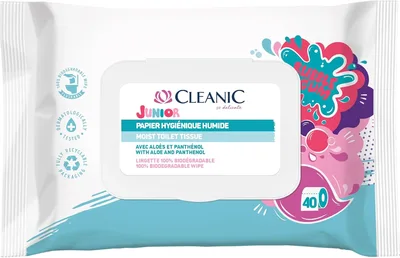 Cleanic Junior Nawilżany Papier Toaletowy, 40 sztuk