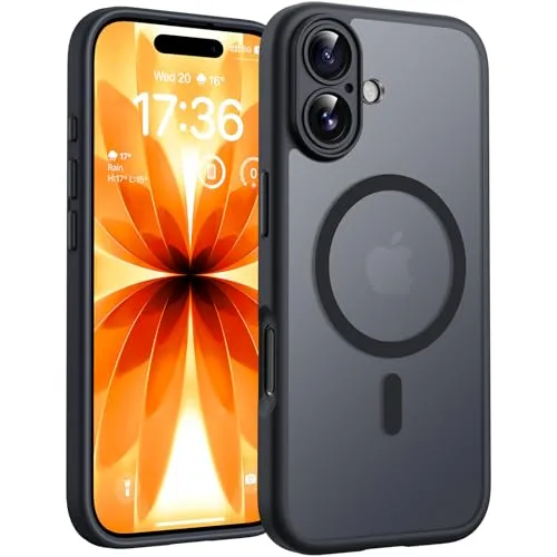 TOCOL Coque pour iPhone 17, Compatible avec MagSafe, Noir