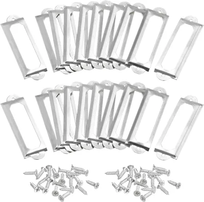 QUARKZMAN 20 Stück Metall-Etikettenhalter 60x17mm Silberton