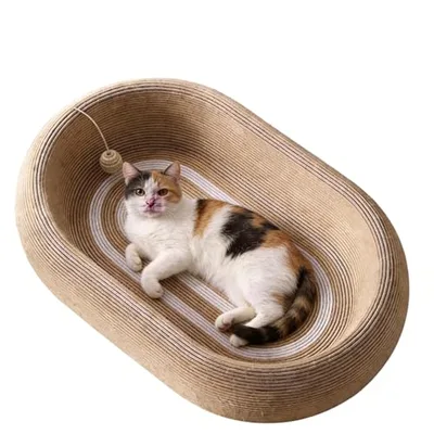 Sisal-Kratzpads, 2-in-1-Kratzbett, Sisal-Katzenkratzer, Kratzmatte zum Krallenschleifen und Ausruhen, 60 x 40 x 12 cm, Kratzmatte für alle Katzen zum Spielen und Entspannen (allgemein