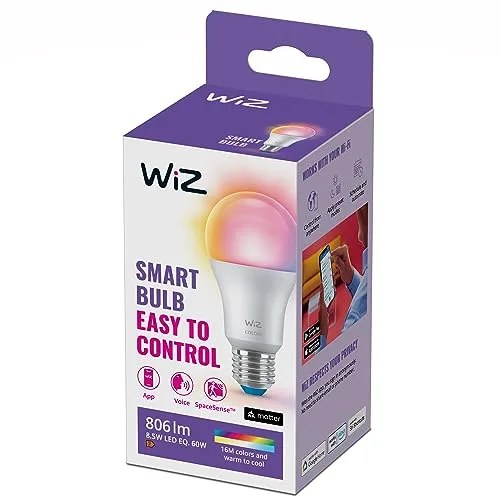 WiZ Lamp - Gekleurd en Wit Licht - Slimme LED Verlichting - E27 fitting - 60W - Mat - Wi-Fi