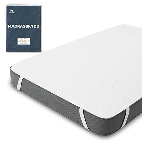Certyfikowany przez Oeko TEX wodoodporny ochraniacz na materac 160x200 marki Twinzen - Alese 160x200 cm z oddychającej bawełny z 4 elastycznymi narożnikami