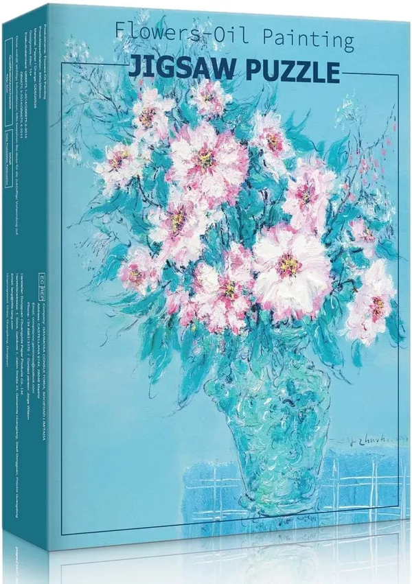 HUADADA Puzzle 500 elementów, klasyczne puzzle - wystawa sztuki - gry puzzlowe dla całej rodziny dla kobiet, prezenty dla mężczyzn (Blooming Flowers)