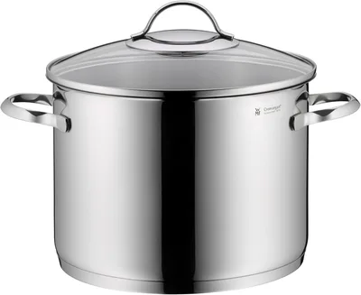 WMF Provence Plus - Pentola per zuppa di Verdure a induzione, 24 cm, Coperchio in Vetro, 8,8 l, in Acciaio Inox Cromargan Lucido, Grande pentola Non Rivestita, Adatta al Forno
