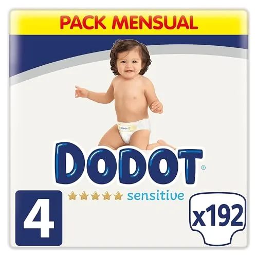 Dodot Sensitive, Pannolini, Misura 4 (9-14 kg), Confezione da 192 pezzi
