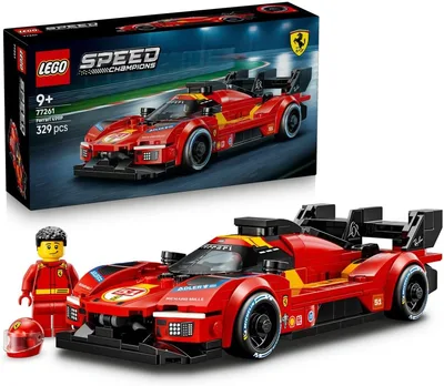 LEGO Speed Champions Ferrari 499P 77261 | Model samochodu, zestaw klocków, prezent dla fana motoryzacji 9+, z minifigurką, 329 elementów