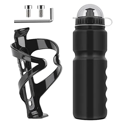 Ainiv Porte Bidon de Vélo avec Gourde Vélo 750ML, Noir