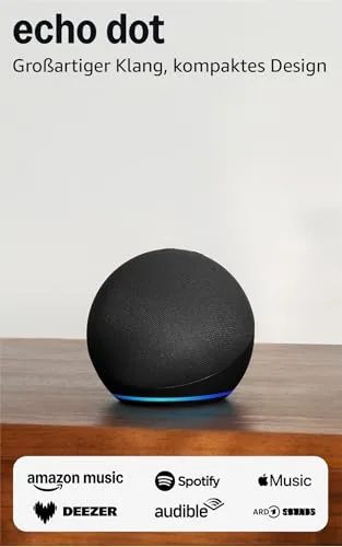Echo Dot (Neueste Generation) | Smarter WLAN- und Bluetooth-Lautsprecher und gigantischem, sattem Klang | Anthrazit, mit Alexa+ Early Access