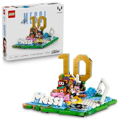 LEGO Editions Lionel Messi: Fenómenos del Fútbol - Juguete de Construcción con Minifigura de Futbolista - Decoración de la Habitación - Regalo de Fútbol para Niños y Niñas de 10+ Años - 43011