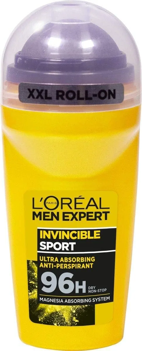 L'Oréal Paris Men Expert Invincible Sport Antyperspirant Dezodorant w kulce, mocne wchłanianie, ochrona do 96H, 50 ml