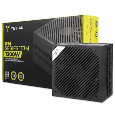Yeyian Fuente de Alimentación Orion 1300W ATX 3.1 – Certificación 80 + Platinum, PCIe 5.1, Condensadores Japoneses, Compatible con NVIDIA y AMD – Alta Eficiencia y Potencia Real