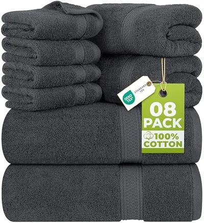 Utopia Towels - Lot de Serviettes 8 Pièces (Gris)