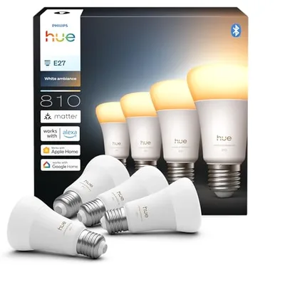 Philips Hue Żarówka Smart LED A60, E27, 4 Szt