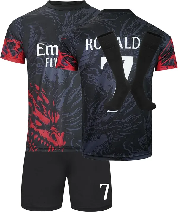 Madrid Ronaldo #7 Drago Limitato edizione Speciale Calcio Calcio Bambini Maglia Set di Calze Ragazzi