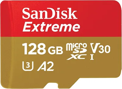 SANDISK Extreme 128GB scheda microSDXC + addattatore SD (Micro SD fino a 190 MB/s, con prestazioni app A2, UHS-I, Class 10, U3, V30, RescuePro Deluxe)