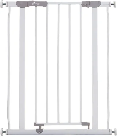 Dreambaby Ava Slimline bramka bezpieczeństwa dla niemowląt - bezpieczna i wysuwana brama ciśnieniowa dla schodów i psów - 61-68 cm szerokości i 76 cm wysokości - biała