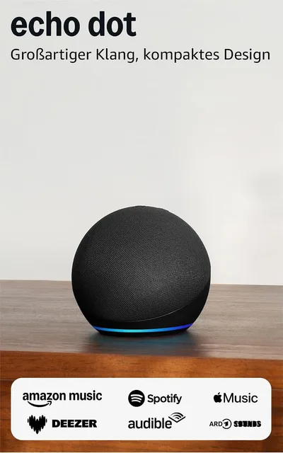 Echo Dot (Neueste Generation) | Smarter WLAN- und Bluetooth-Lautsprecher und gigantischem, sattem Klang | Anthrazit, mit Alexa+ Early Access