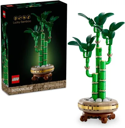 LEGO Botanicals Dracena sandera 10344 | Sztuczna roślina ozdobna, bambus z klocków, pomysł na prezent dla dorosłych, dla kobiet i mężczyzn, 325 elementów
