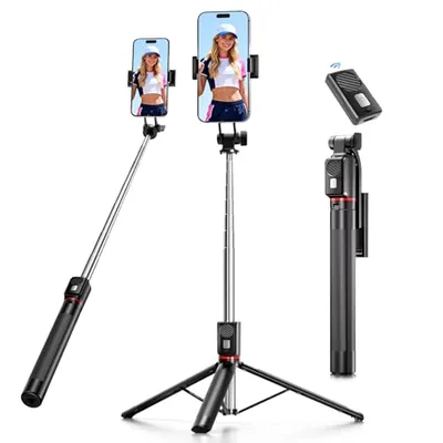 Smartfon statyw i kij Selfie, 170 cm przenośny stojak do smartfona z bezprzewodowym pilotem, kompatybilny z iPhone/Android