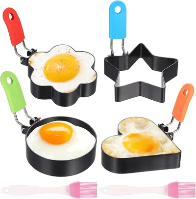4 Piezas Molde para Huevos, Moldes para Huevos Fritos en Sartén, Moldes