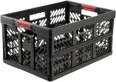 keeeper Set di 4 Cassette Pieghevoli con Impugnatura Soft-Touch, 54 x 37 x 28 cm, 45 L, Ben, Grigio Grafite