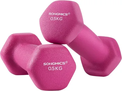 SONGMICS Hantle sześciokątne, powlekane neoprenem, do treningu siłowego, fitnessu, domu, 2 szt