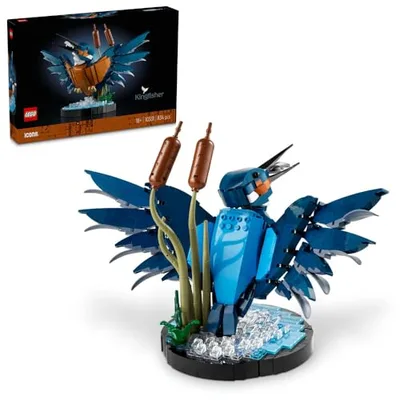 LEGO Icons Le Martin-pêcheur - Maquette pour Adulte Amoureux des Oiseaux - Décoration pour la Maison ou le Bureau - Activité Manuelle - Idée de Cadeau pour Femme ou Homme 10331