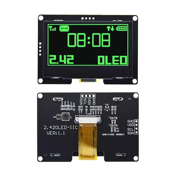 Hailege 6,15 cm SSD1309 128x64 moduł wyświetlacza OLED 6,15 cm 4-pinowy moduł wyświetlacza OLED LCD (IIC zielony)