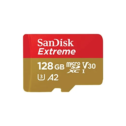 Sandisk Extreme SDSQXAA-128G-GN6MA Karta Pamięci Microsd, Czerwony/Żółty, 128 GB
