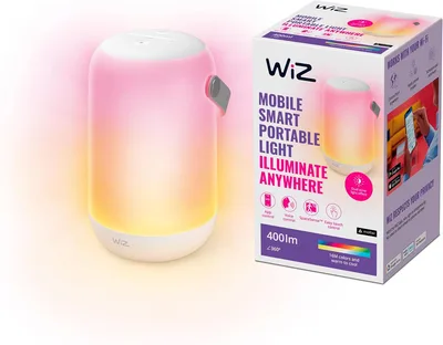 WiZ Inteligentna lampa stołowa True Portable, Wi-Fi, wiele odcieni bieli, szeroka paleta kolorów, sterowanie aplikacją i dotykowo