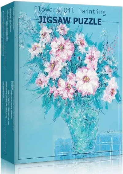 HUADADA Puzzle 500 elementów, klasyczne puzzle - wystawa sztuki - gry puzzlowe dla całej rodziny dla kobiet, prezenty dla mężczyzn (Blooming Flowers)